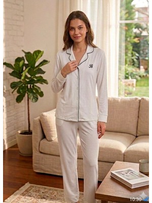 Başaksu Önden Düğmeli Bayan Pijama Takım 98001