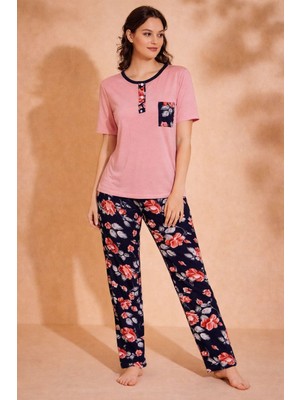 Uzun Group Çiçek Desenli Pijama Takımı