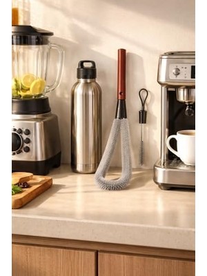 Expresstore Saplı Detaylı Temizlik Fırçası 2 Parça Set Juicer Kahve Makinesi Su Şişesi Temizleme Fırçası Çıkarılabilir Tasarım