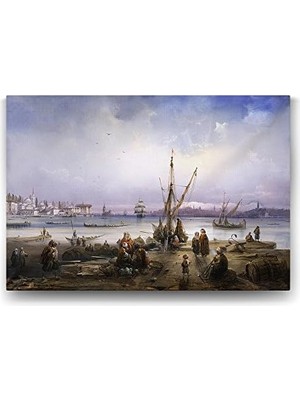 Expresstore Osmanlıda Iskele Kıyısı Tablosu - 45X30CM