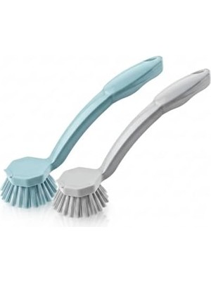 Expresstore 2'li Set Pratik Lavabo ve Bulaşık Fırçası – 23 cm Ergonomik Uzun Saplı, Dayanıklı Kıllar – Mutfak ve Banyo Temizlik Fırçası Seti