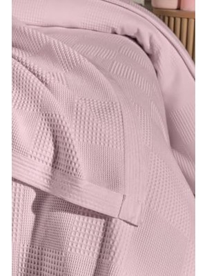 Expresstore Waflle Desenli Pike BATTANIYE%100 Pamuk Kalın Iplik Yumuşak Battal Boy 240 x 260 (Pembe)