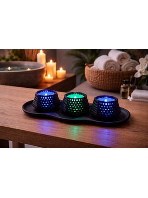 Other Vøıd Glow 4 Parçalı Modern Şamdan Seti-Vøıd Glow  Candle Holders And Base Plate