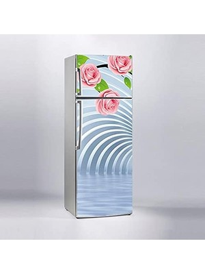 Assess Store Buzdolabı Kaplama Dolap Kaplama Etiketi 3D Tünel Pembe Gül