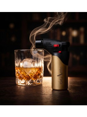 Gigante Premium Pürmüz Çakmak - Viski&Kokteyl Tütsüleme,Mutfak&Hobi Alevli Torch