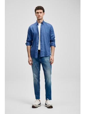 Lufian Beneflec Smart Jean Erkek Pantolon Slim Fit Mavi