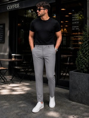 Hzr Wear Erkek Slim Fit Diz Izi Yapmayan Esnek Chino Pantolon