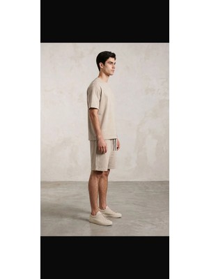 Hzr Wear Erkek 2'li Set Şort Tişört Takım Oversize Kalıp Pike Yumuşak Kumaş