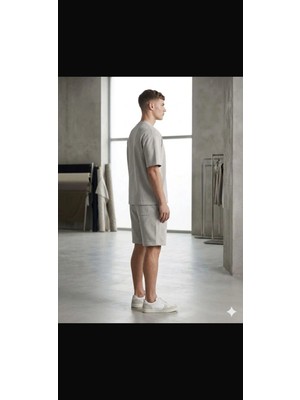 Hzr Wear Erkek 2'li Set Şort Tişört Takım Oversize Kalıp Pike Yumuşak Kumaş