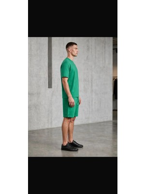 Hzr Wear Erkek 2'li Set Şort Tişört Takım Oversize Kalıp Pike Yumuşak Kumaş