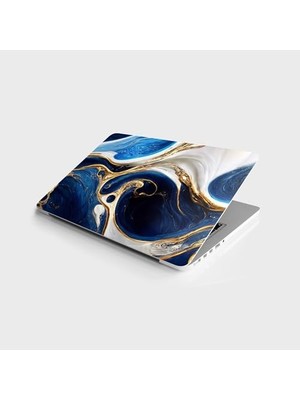 Assess Store Laptop Bilgisayar Notebook Pc Kaplama Etiketi Lüks Modern Altın Mavi