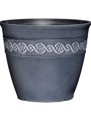 Assess Store And 9411D-515 Korinthian Yuvarlak Saksı, 25,4 Cm, Storm