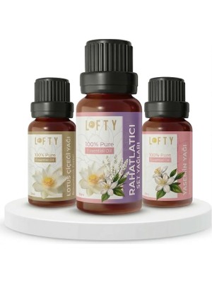 Assess Store 3 Lü Avantajlı Set Lofty Lavanta Yasemin Çiçeği Saf Uçucu Yağ (10ML) -%100 Doğal Esansiyel Yağ | Uyku, Rahatlama ve Aromaterapi Için Buhurdanlık ve Difüzör Yağı