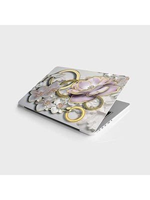 Assess Store Laptop Notebook Pc Kaplama Etiketi Kabartma Çiçek
