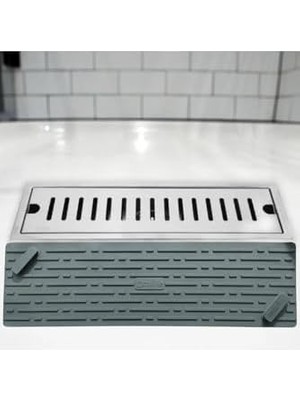 Assess Store Gri Renk Uzun Model Kötü Koku Önleyici Silikon Mat Banyo Mutfak Lavabo Balkon Gider Tıpası Kapağı