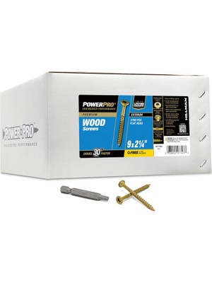 Assess Store Power Pro 967776 Ahşap Vidalar, 9 x 2-1/4 Inç, Premium Dış Mekan Güverte Vidaları, Paslanmaya Dayanıklı, Epoksi Kaplamalı Bronz, 2700 Adet Kutu