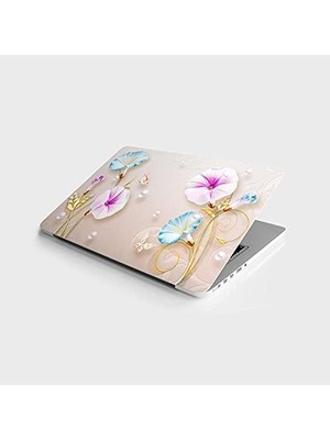 Assess Store Laptop Bilgisayar Notebook Pc Kaplama Etiketi 3D Kelebek Çiçek