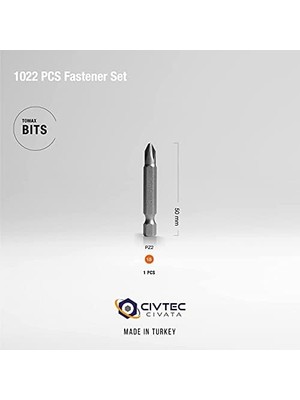 Assess Store Civtec 1022 Parça 17 Çeşit Vida ve Dübel Seti -Takım Çantası Tk-27