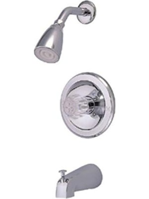 Assess Store KB531 Tek Akrilik Saplı Küvet ve Duş Bataryası, Cilalı Krom, 12.7 cm Musluk Uzunluğu