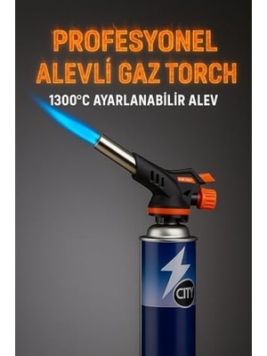 Assess Store Pürmüz Mutfak Alev Tabancası – 1300°C Ayarlanabilir Alevli Gaz Torch, Otomatik Ateşleme, Karamelize Etme, Flambe, Bbq, Kamp ve Mutfak Kullanımı Için Profesyonel Brülör | HS-509C
