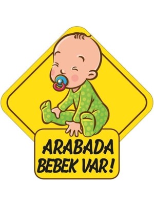 Assess Store Arabada Bebek Var Araba Stickeri 15X15CM