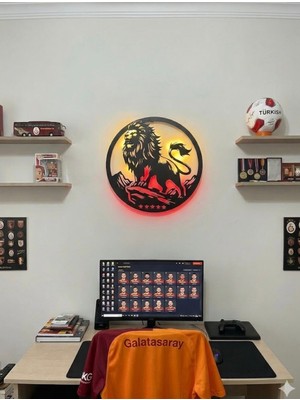 Zuzuca Store Sarı Kırmızı Yeni Sezon 5 Yıldızlı Aslan Duvar Dekorasyon