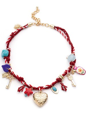 Twist Kombine Charm'lı Kordon Kolye TS1260051073034