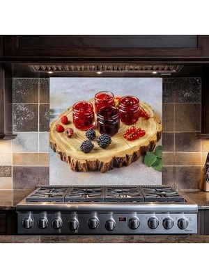 Assess Store Mutfak Ocağı Arkası Böğürtlen Reçeli Duvar Yapışkanlı Folyo - 60X54 cm