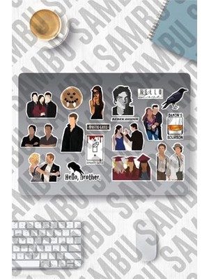 Assess Store The Vampire Diaries Temalı Etiket Seti 1 -Vampir Günlükleri - Laptop Notebook Telefon
