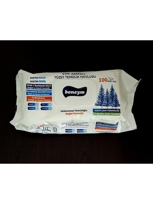 Assess Store Boneym 100'LÜ Çok Amaçlı Yüzey Temizlik Havlusu – Mavi Çam Ferahlığı
