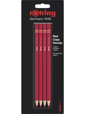 Rotring Kırmızı Kopya Kalemi 4'lü Paket Renkli Kurşun Kalemler için Pratik Yazım Aracı