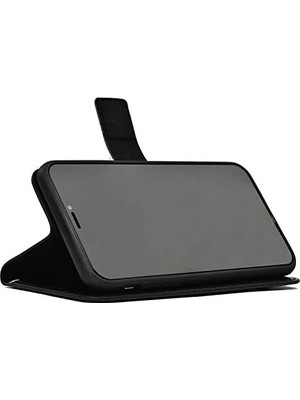 Assess Store Galaxy A07 ile Uyumlu Kılıf Deri Deluxe Cüzdanlı Kapaklı Siyah
