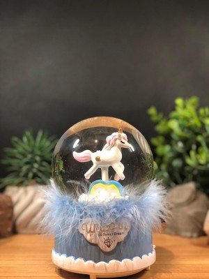 Lapidaria Çiko Toys Unicorn Atlı Büyük Boy Işıklı Müzikli Kar Püskürtmeli Müzik Kutusu