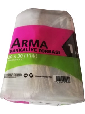 Arma Naksan Arma Şeffaf Bakkaliye Torbası 20x30CM Plastik Malzeme Desensiz 1'lik 265 Adet