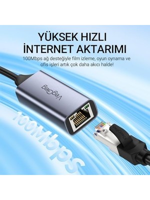 Assess Store Veggieg USB 2.0 100MBPS RJ45 Lan Ethernet Internet Çevirici Dönüştürücü