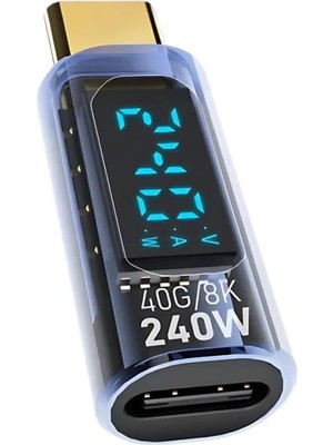 Assess Store 8k Hdmi, 40GPBS ve 240W Süper Hızlı Dişi Type C To Erkek Type C Şarj, Data ve Hdmi Çevirici Adaptör