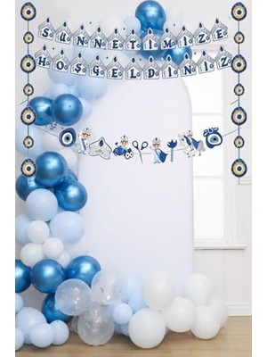 Assess Store Sünnet Kutlama Banner, Dekoratif Süs ve Balon Seti (Model1)