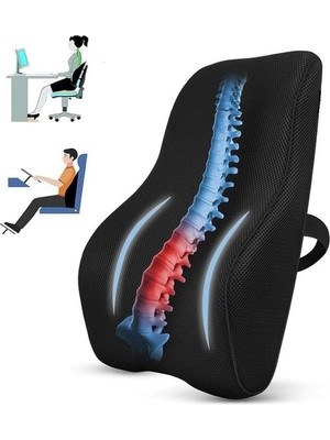 Cekar Store Pillowart Visco Ortopedik Bel Sırt Minderi Sandalye Ofis Bel Minderi Bel Destek Yastığı