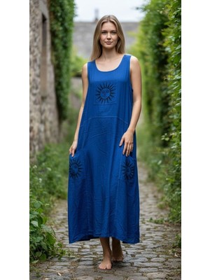 Fibula Otantik Standart Beden %90 Pamuk Işlemeli Cepli Ithal Jile Elbise 36-46 Bedenler Arası Uygundur
