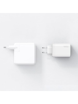 Assess Store CH-0120 Gan Serie 100W 2C1A Mini Gan Şarj Cihazı (Eu Plug – Beyaz)