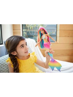 Assess Store Dreamtopia Renk Değiştiren Sihirli Denizkızı, Gökkuşağı Renginde Saçlar, Suyla Renk Değiştirme Özelliği, 3-7 Yaş Arası Için GTF89