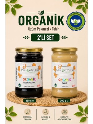 Soul Kitchen Organik Ürünler Organik Tahin ** Organik Üzüm Pekmezi (Soğuk Sıkım) (Şeker Ilavesiz) Avantaj Set