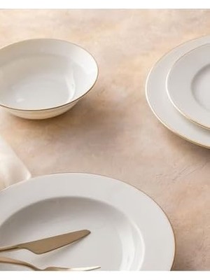 Assess Store Galena 6 Kişilik 24 Parça Yemek Takımı, Beyaz-