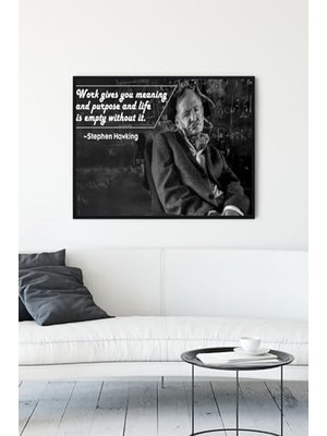 Assess Store (PSTER12657) Stephen Hawking Motivasyon Çerçeveli Tablo (40X50CM)