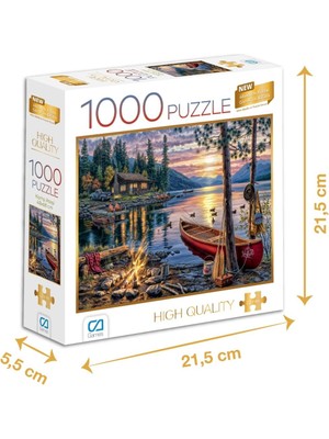 Assess Store Kamp Ateşi 1000 Parça 2,2mm Kalınlık 48X68CM Profesyonel Hobi Puzzle Yapboz Serisi