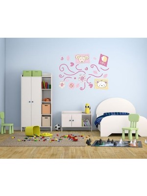 Assess Store Duvar Süsü (Sticker) 2 Adet Çiçekli Ağaç Desenli Pvc 70X50X0,5CM