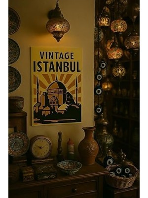 Assess Store Tablo (Mdf) Tek Parça Retro Tasarım (Vıntage Istanbul) 20CMX30CM