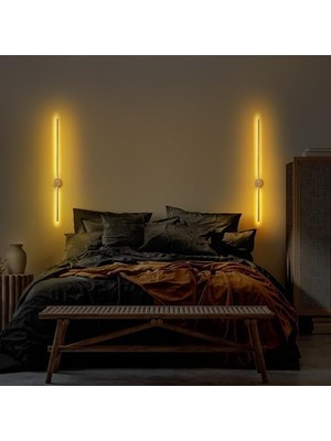 Assess Store Modern Uzun Çubuk LED Aplik, Parlak Duvar Lambası, 13W 3000K Sarı Işık, IP65 Dış Mekan ve Banyo Uyumlu Dekoratif Aydınlatma (91 Cm)