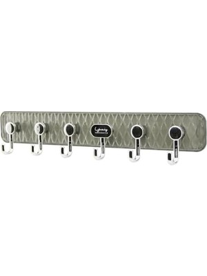 Assess Store Askı Mika Kristal Plastik Tabanlı 6 Kollu= Tak Çıkar Yapışkanlı Montaj 6X42CM (5122)