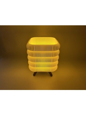 Other Square Ribbed Table Tealight Lamp